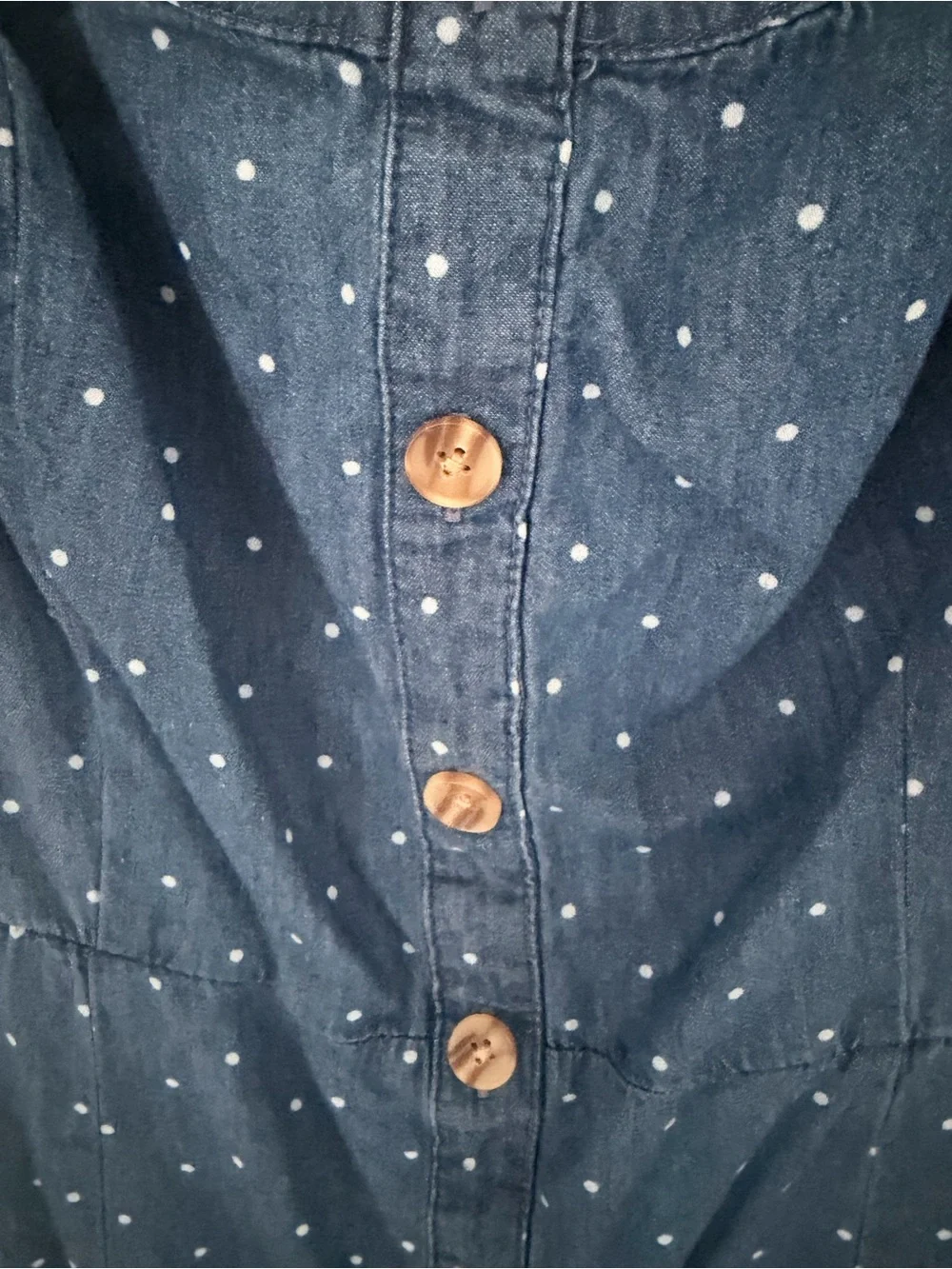 Market & Spruce Blue Polka-Dot Button-Front Midi Dress - Picture 4 of 9
